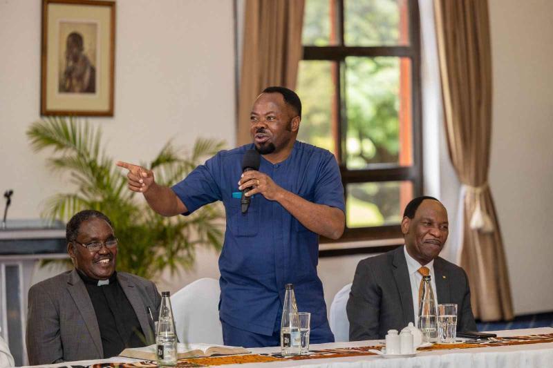 Renowned musician Faustin Munishi at State House.